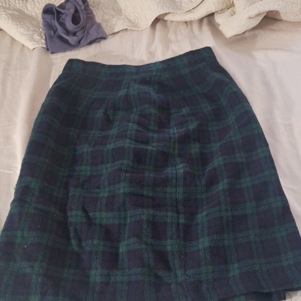 Plaid Green and Blue Women's Skirt